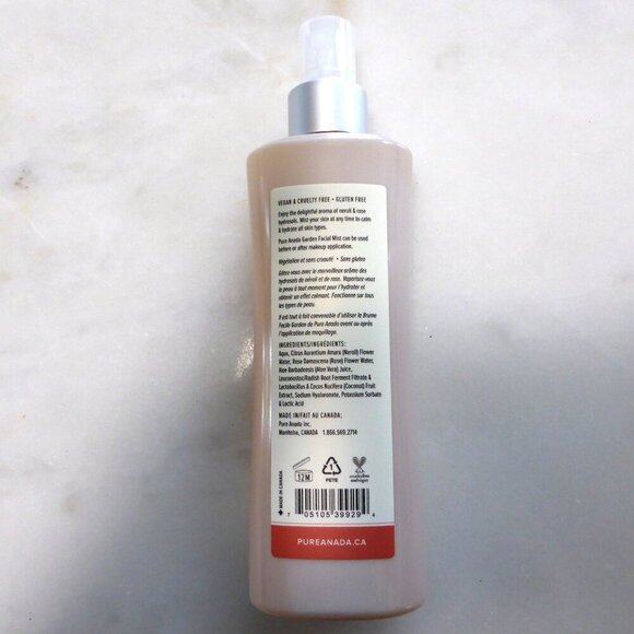 New! Pure Anada Garden Facial Mist Toner, Neroli & Rose Natural Vegan Hydrating - Picture 3 of 6